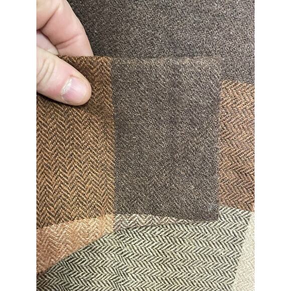 60s 70s‎ vintage brown wool flannel Lightweight coat Jacket Duster USA folklore - Picture 12 of 16